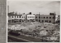 Black and white photograph of construction