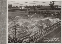Black and white photograph of construction