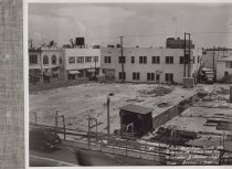 Black and white photograph of construction