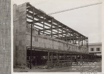 Black and white photograph of construction