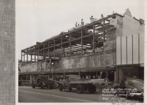 Black and white photograph of construction