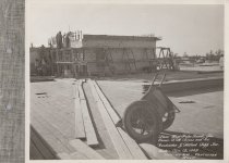 Black and white photograph of construction
