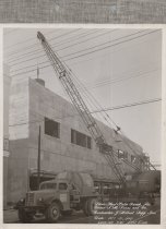 Black and white photograph of construction