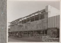 Black and white photograph of construction