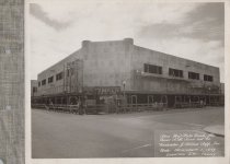 Black and white photograph of construction