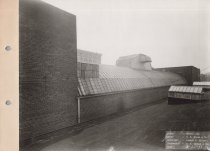 Black and white photograph of rooftop