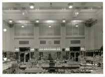 Black and white photograph of interior sales area, received on April 10, 19