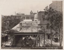 Black and white photograph of construction