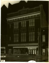 Black and white negative of exterior rear view, taken in April 1962 by Scot