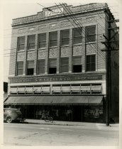 Black and white photograph of exterior front view, taken in September 1949