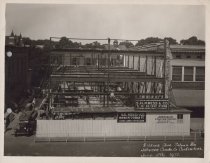 Black and white photograph of construction