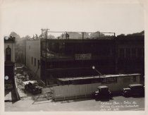 Black and white photograph of construction