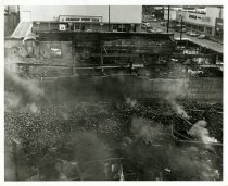 Black and white photograph depicting an ariel view from Kress roof of exter