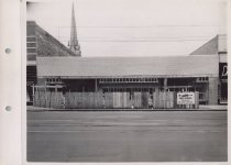 Black and white photograph of construction