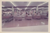 Interior view of Kress checkout section with customers