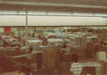 Interior view of Kress sales floor during stocking