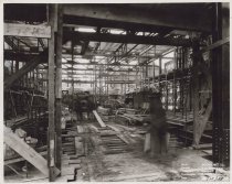 Interior view of Kress building under construction