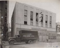 Exterior of Kress store front under construction