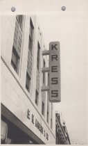 Exterior side view of Kress store front