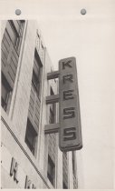 Exterior side view of Kress store front