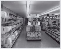 Black and white photograph of Kress homegoods section