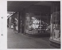 Black and white photogrpah of Kress store display window advertising easter