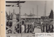 Black and white photograph of Kress construction site