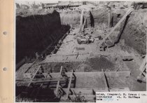 Black and white photograph of Kress construction site
