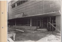 Black and white photograph of Kress store front under construction