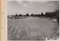 Black and white photograph of Kress rooftop under construction