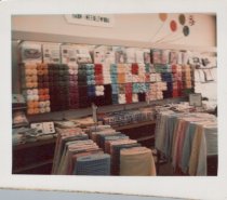 Color photograph of Kress sales floor featuring the fabrics section
