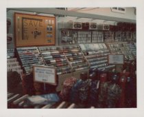 Color photograph of Kress sales floor featuring the fabrics section