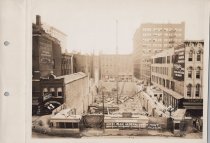Black and white photograph of Kress store front