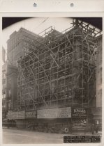 Black and white photograph of Kress store front under construction