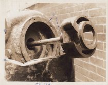 Black and white photograph of centrifugal pump