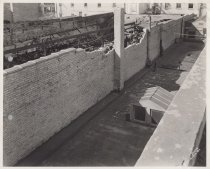 Black and white photograph of Kress rooftop angeld down