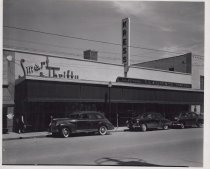 Black and white photograph of Kress store front