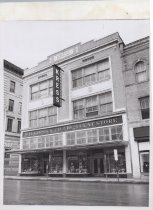 Black and white photograph of Kress store front
