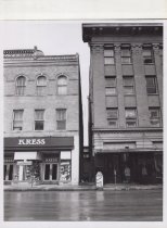 Black and white photograph of Kress store front