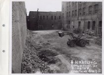 Black and white photograph of Kress construction site