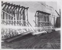 Black and white photograph of Kress construction site