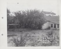 Black and white photograph of empty lot