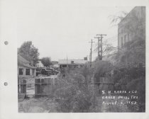 Black and white photograph of empty lot