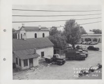 Black and white photograph of empty lot