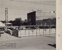 Black and white photograph of Kress construction site