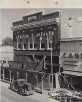 Black and white photograph of Kress store front