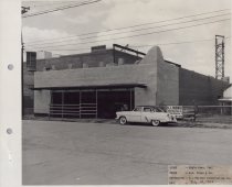 Black and white photograph of Kress construction site with the walls being