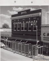Black and white photograph of Kress store front