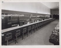Black and white photograph of Kress diner