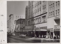 Black and white photograph of Kress store front